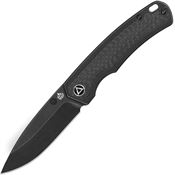 QSP 127E3 Puffin Stonewash Knife Black Handles