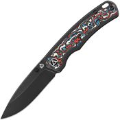 QSP 127G2 Puffin Black Stonewash Knife Multi Color Handles