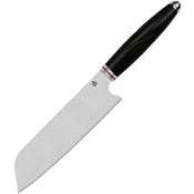QSP KK002A Mulan Series Santoku Satin Fixed Blade Knife Ebonywood Handles
