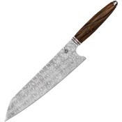 QSP KK004B Mulan Series Kritsuke Damascus Fixed Blade Knife Ironwood Handles