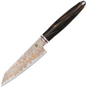 QSP KK005C Mulan Series Kritsuke Damascus Fixed Blade Knife Ironwood Handles