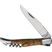 Baladeo DUB1045 Laguiole Corkscrew Folder Clip Point Knife Olive Wood Handles