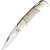 Bear & Son WSB26 Executive Lockback Knife White Smooth Bone Handles