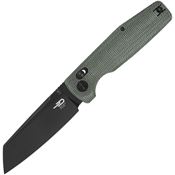 Bestech G56B2 Slasher Axis Lock Black Folding Knife Green Handles