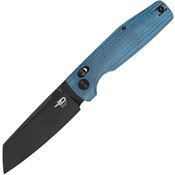 Bestech G56C2 Slasher Axis Lock Black Folding Knife Blue Handles