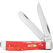 Case XX 10761 Mini Trapper Knife Dark Red Bone Handles