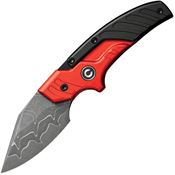 Civivi 21036DS1 Typhoeus Adjustable Damascus Fixed Blade Knife Black/Red Handles
