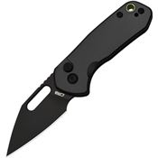 CJRB 1933BBK Mini Pyrite Black Button Lock Knife Black Handles