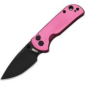 CJRB 1934BPK Mica Black Button Lock Knife Pink Handles