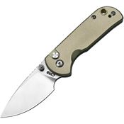 CJRB 1934GN Mica Button Lock Knife Green Handles