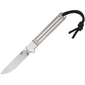 CRKT 7524C Testy Satin Fixed Blade Knife Textured Stainless Handles