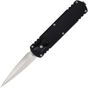 D Rocket Designs ZDBK Auto Zulu OTF Dagger Satin Knife Black Handles