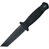 Demko 09651 Armiger 4 Tanto Serrated Black Fixed Blade Knife Black Handles