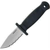 Demko 09652 Armiger 2 Clip Point Serrated Satin Fixed Blade Knife Black Handles