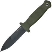 Demko 09656 DEM09656 Armiger 4 Spear Black Fixed Blade Knife OD Green Handles