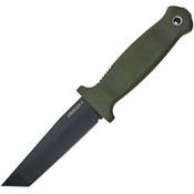 Demko 09657 Armiger 4 Tanto Black Fixed Blade Knife OD Green Handles