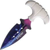 ElitEdge 20641WST Push Dagger Galaxy Fixed Blade Knife White Handles