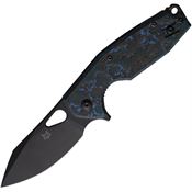 Fox 527LIAS Yaru Linerlock Knife with Blue Fat Carbon Handles