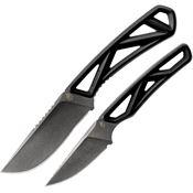 Gerber 1065813 EXO-MOD DP and Caper Black Stonewash Fixed Blade Knife Black Handles