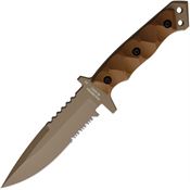 Halfbreed Blades MIK03G2DE Medium Infantry Dark Earth Fixed Blade Knife Flat Dark Earth Handles