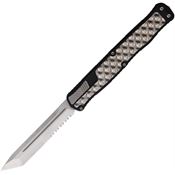 Heretic 0192B Auto Cleric II OTF Bubble Satin Knife Black Handles