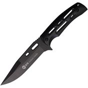 K25 32609 Tactical Black TiCN Fixed Blade Knife Black Handles