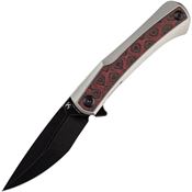 Kansept 1024A9 Kratos Framelock Knife Red/Black Carbon Fiber Handles