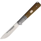Karbon 113 Flatline Framelock Knife Tan G10 Handles