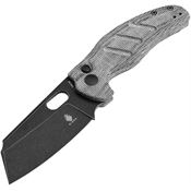 Kizer 4488BC1 C01C Sheepdog Black Stonewashed Button Lock Knife Black Handles