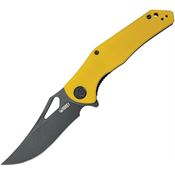 Kubey 149E Phemius Linerlock Knife with Yellow Handles