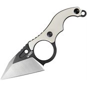 Kubey 166C Hippocam EDC Black Stonewash Fixed Blade Knife Ivory Handles