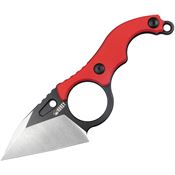 Kubey 166D Hippocam EDC Black Stonewash Fixed Blade Knife Red Handles