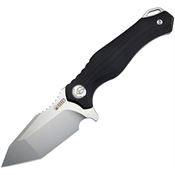 Kubey 230C Golf EDC Satin Fixed Blade Knife Black Handles