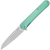 Kubey 247F Dandy Framelock Knife Green Titanium Handles