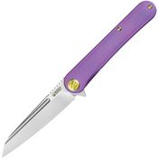 Kubey 247G Dandy Framelock Knife Purple Titanium Handles