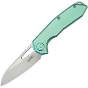 Kubey 284C Vagrant Framelock Knife Jade Titanium Handles