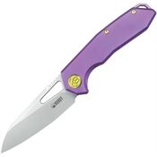 Kubey 284D Vagrant Framelock Knife Purple Titanium Handles