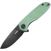 Kubey 342B Belus EDC Linerlock Knife with Black/Jade Handles