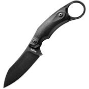 LionSTEEL H1BGBK H1 Skinner Black Fixed Blade Knife Black Handles