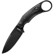 LionSTEEL H2BGBK H2 Black Fixed Blade Knife Black Handles