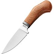LionSTEEL WL1CVN Willy Natural Satin Fixed Blade Knife Brown Handles