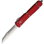 Microtech 119W10RDS Auto Ultratech Warhound Stonewashed OTF Knife Red Handles