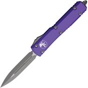 Microtech 12210APPU Auto Ultratech Apocalyptic Double Edge OTF Knife Purple Handles