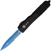 Microtech 1222JK Auto Ultratech Apocalyptic Part Serrated Double Edge OTF Knife Black Handles
