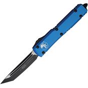 Microtech 1231BL Auto Ultratech Black/Satin Tanto OTF Knife Blue Handles