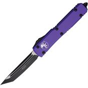 Microtech 1231PU Auto Ultratech Black/Satin Tanto OTF Knife Purple Handles