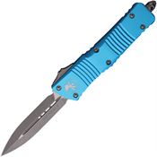 Microtech 14210APTQ Auto Combat Troodon Apocalyptic Double Edge OTF Knife Turquoise Handles