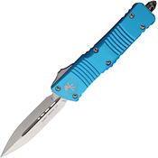 Microtech 14210TQ Auto Combat Troodon Stonewash Double Edge OTF Knife Turquoise Handles
