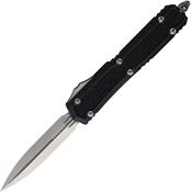 Microtech 20610S Auto Makora Stonewashed Double Edge OTF Knife Black\Black Handles