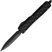 Microtech 2061DLCTBISH Auto Makora Black DLC Double Edge OTF Knife Black\Black Handles